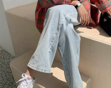 盐系女裤子2023年早秋新款胖妹妹大码高腰...