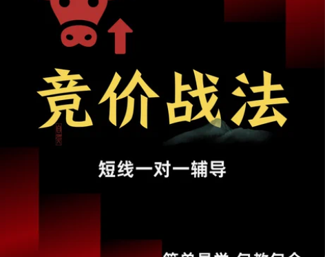自创短线早盘尾盘竞价战法视频炒黑马龙头股技...