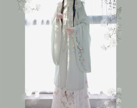 阑珊小记【玉兰吟】原创汉服女明制对襟长衫刺...