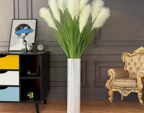 仿真大花穗芦苇草客厅装饰花卉假花玄关橱窗网...