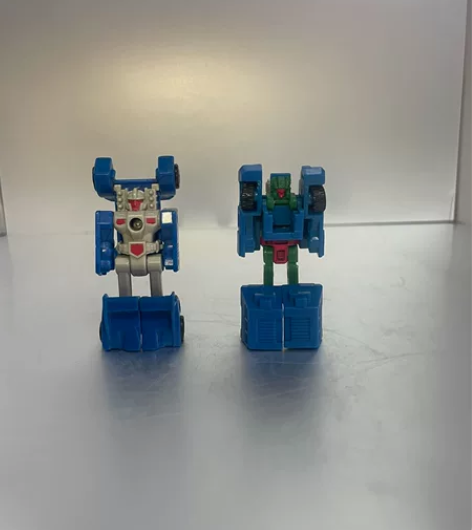 正版 迷你先锋 老玩具 两个蓝色变形金刚小...