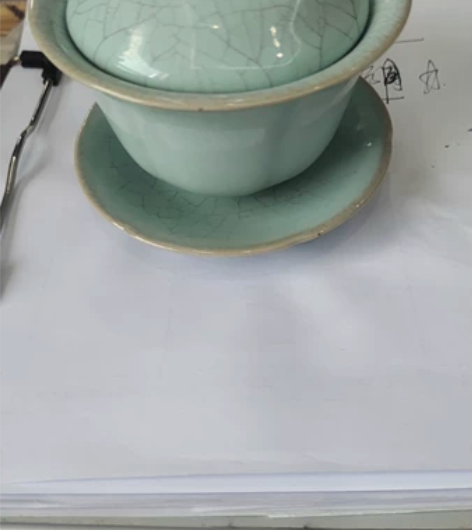 汝窑汝瓷郭留江老师作品，盖碗，天青釉，釉水...