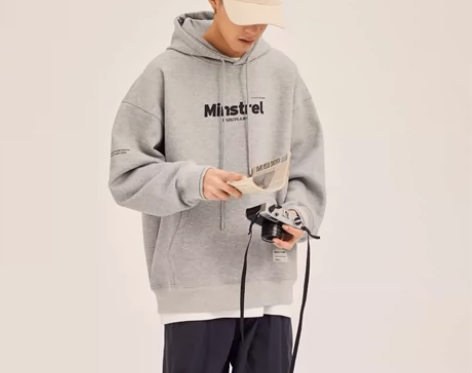 #卫衣 男道日系秋冬新款小字母重磅加绒加厚...