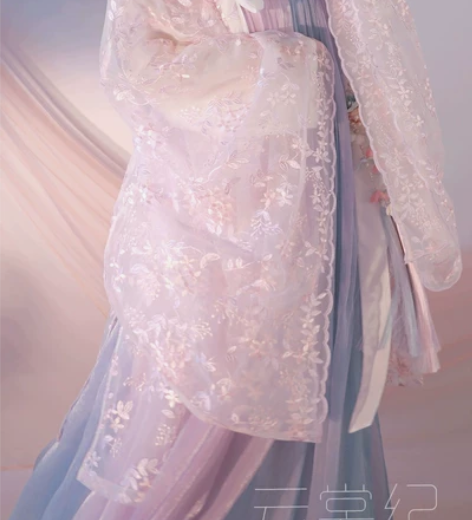 【东月棠】春樱六米摆紫蓝齐腰齐胸襦裙大袖衫...