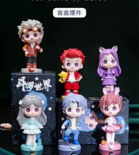 创意卡通潮玩人物斗罗大陆盲盒手办公仔桌面摆...