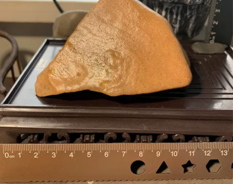 自选奇石刻字专区086：戈壁木纹石手把件 ...