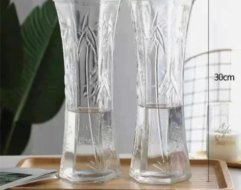 亏本包邮2个大号高富贵竹玻璃花瓶透明水养百...