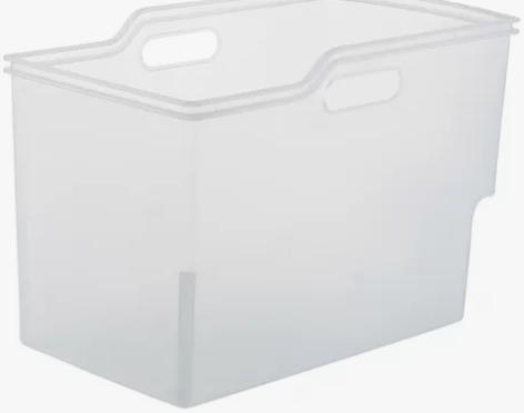 大号白色食物收纳盒带把手冰箱收纳神器塑料杂...