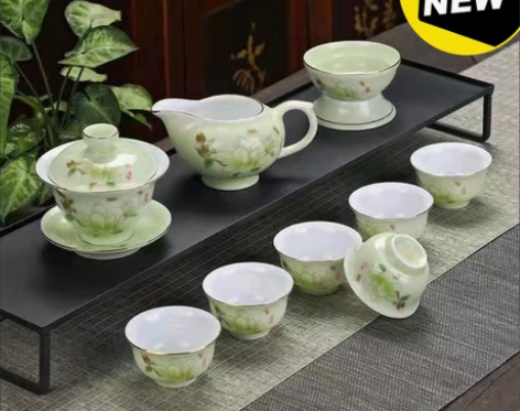 【13.9元包邮】青瓷茶具盖碗茶杯山茶盖碗...