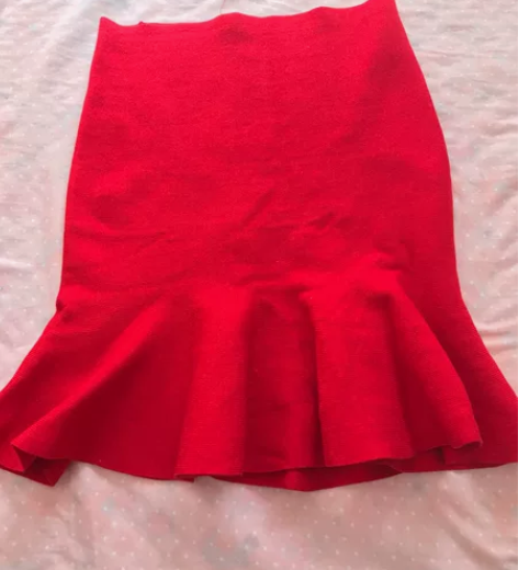 新年红,鱼尾半身裙短裙,拉链,针织材质! ...