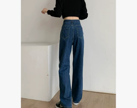 ?高腰阔腿牛仔裤女两条打包  95斤以内合...