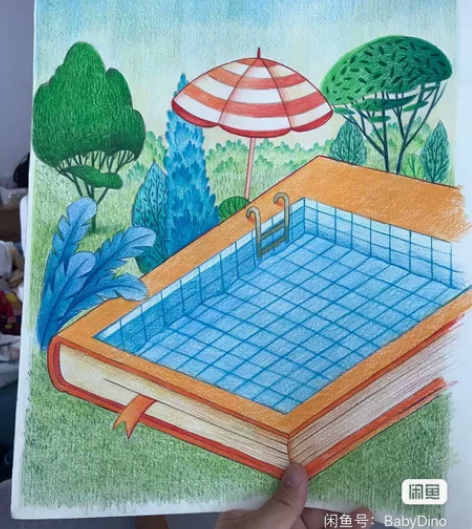 纯手绘彩铅手绘插画原稿 感兴趣的话点“我想...