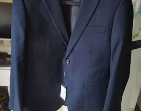 全新捡漏雅戈尔西服男藏青色厚款商务正装单西...