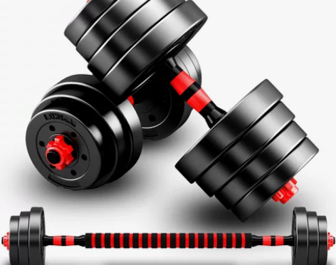 哑铃男士健身家用20/30公斤包胶杠铃锻炼...