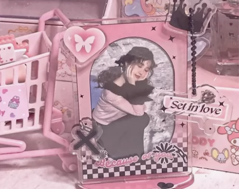 新款甜酷辣妹插卡立牌3寸照片小卡展示框拍立...