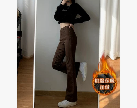 大码弹力牛仔裤女2021新款胖妹妹mm高腰...