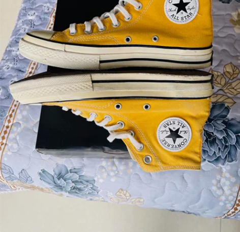 正品匡威布鞋41码 黄色高帮 内长260m...