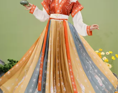 玉术原创汉服女兔儿神唐制褙子半袖圆领衫齐腰...