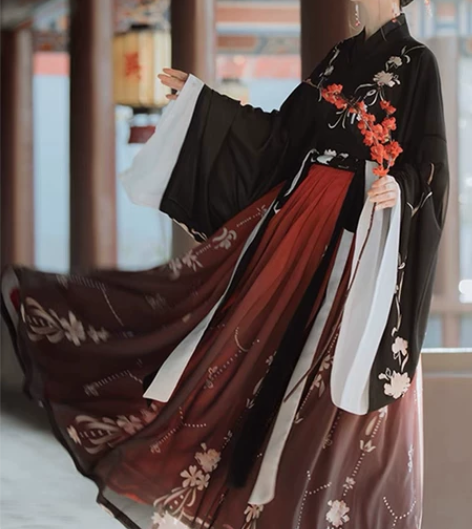 桔屿【梧桐落】汉服女中国风交领大袖齐腰襦裙...