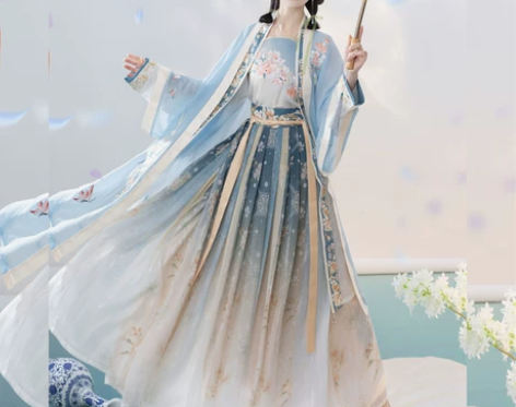 茗月萱原创[霜月蝶]宋制汉服女刺绣褙子正品...