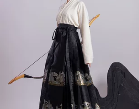 五五年原创明制汉服千里江山飞机袖新中式仿妆...