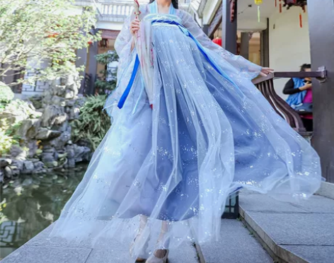 汉服女中国风情侣改良版交领齐腰齐胸襦裙超仙...