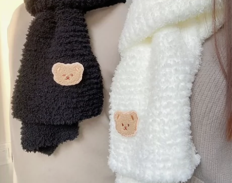 成品手工珊瑚绒围巾冬diy  编织送男女朋...