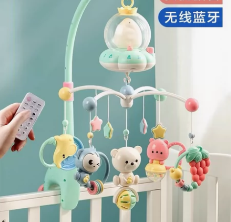新生儿床头摇铃婴儿车旋转益智床上吊挂床铃宝...