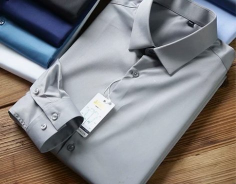 千元级别！轻奢丝滑垂感秋冬长袖免烫白衬衣男...