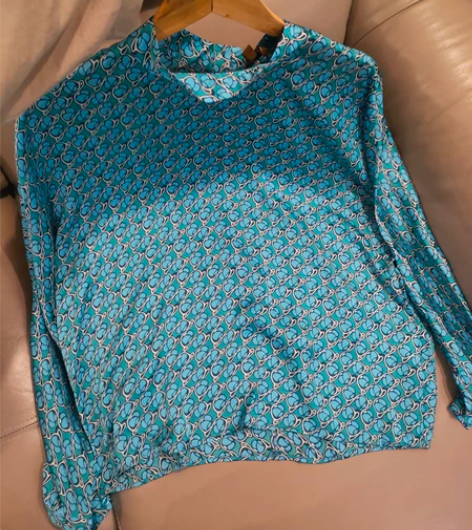 三标齐全～KASD专柜高端缎面女装衬衫 中...