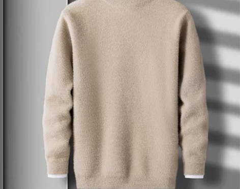 啄木鸟冬季毛衣男纯色加厚针织衫男士冬季保暖...