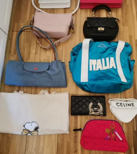 断舍离清理包包 粉色全新真皮包50 白色用...