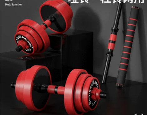 哑铃男士健身家用锻炼20公斤杠铃壶铃套装宿...