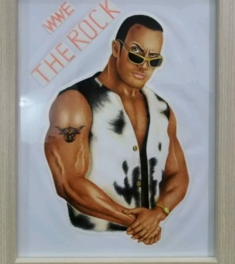 巨石强森  画  THE ROCK A4纸...