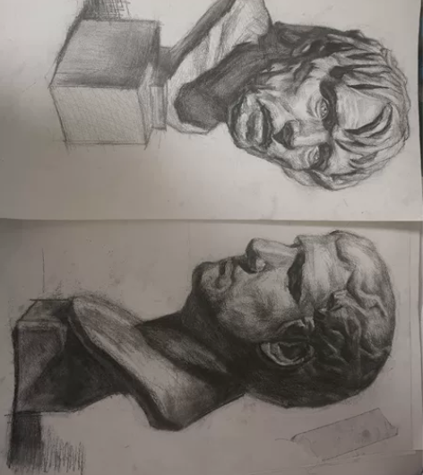 美术生个人闲置素描 素描头像静物画图上的画...