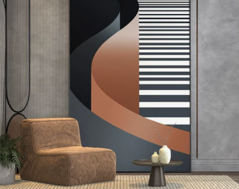 现代轻奢客厅餐厅卧室玄关装饰画背景墙壁落地...