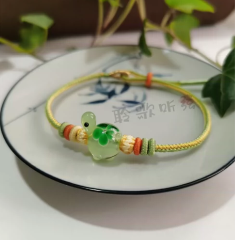 【出】可爱萌萌哒琉璃小神龟多巴胺手工编绳手...