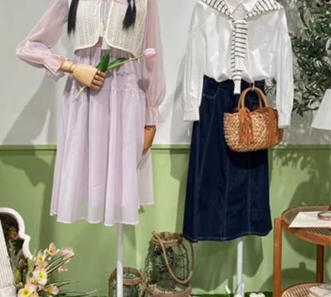 紫涵A字连衣裙套装收腰2023秋新品荷叶边...