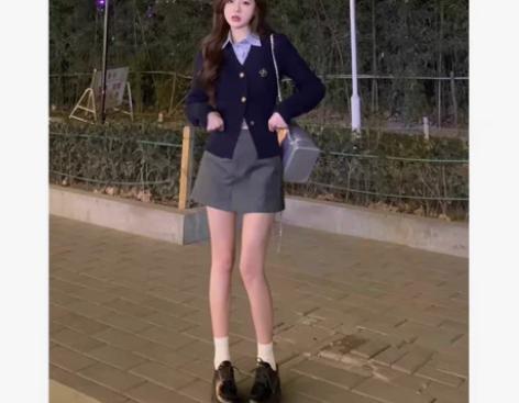 三件套（套装）美式学院风韩系风小众设计感早...