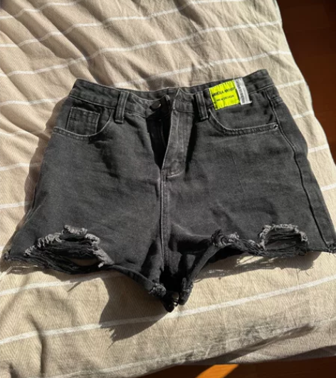 ?黑色大码牛仔短裤女夏季新款胖mm高腰显瘦...