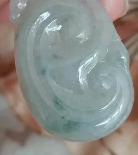 玉天然缅甸翡翠如意，真货！室内自然光拍摄，...