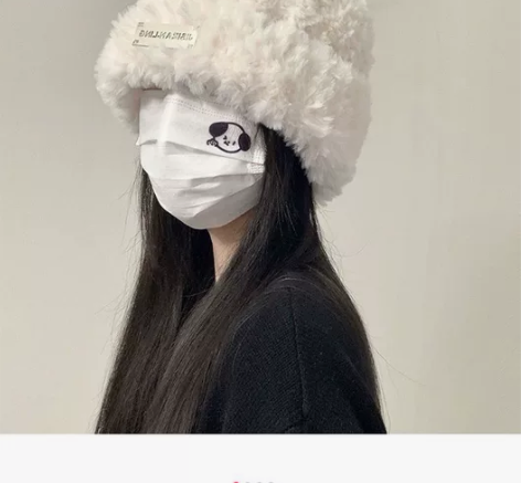 毛线帽子秋冬季女款百搭针织包头显脸小保暖白...