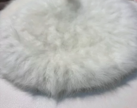 兔毛贝雷帽大头围画家帽女秋冬毛茸毛绒白色八...