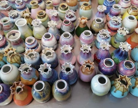 随机不同款景德镇陶瓷水培迷你花瓶花器创意摆...