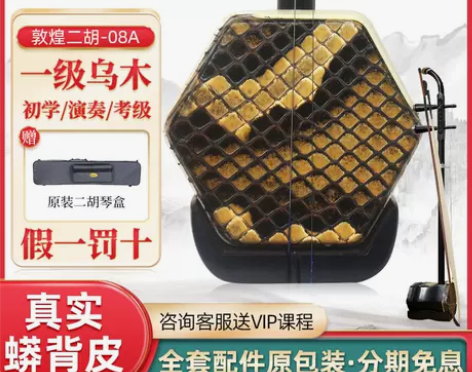 敦煌二胡 08A 乌木乐器入门考级专业演奏...