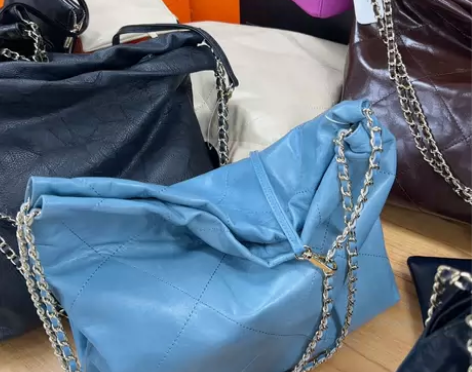 头层皮浅蓝色垃圾袋,小号,闲置物品,不退不...