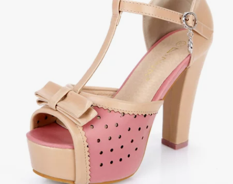 ?夏季新款公主婚鞋女鞋 防水台鱼嘴鞋高跟鞋...