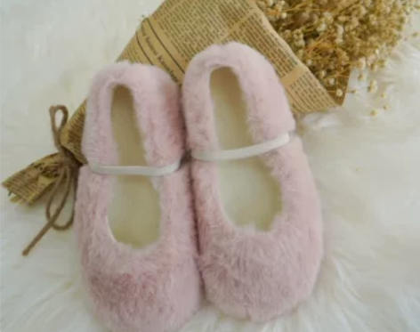 SonnyKids 冬季女童毛绒鞋温暖加绒...