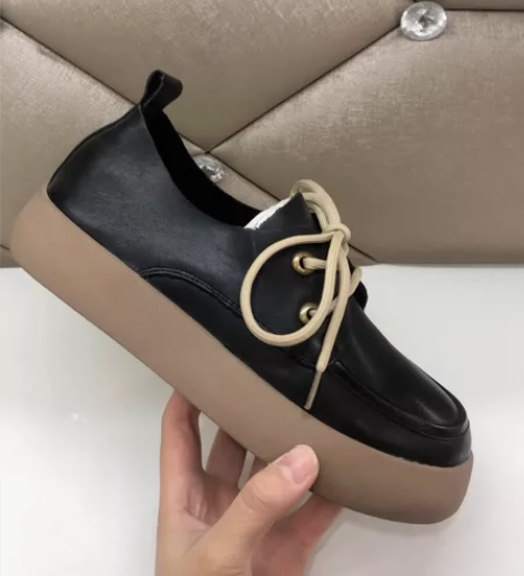 全新纯牛皮小单鞋女鞋春款 头层软牛皮?橡胶...