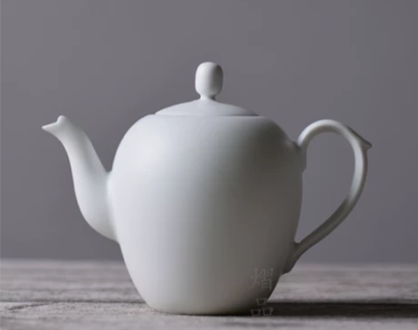 熠品 无光白瓷美人肩茶壶单壶陶瓷景德镇功夫...